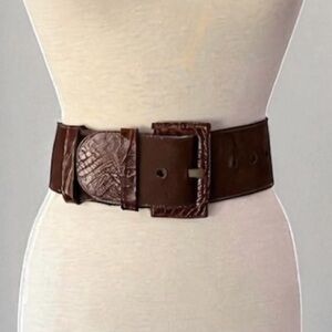 VTG Johnny Farah Suede Alligator Wide 6 Hole Belt